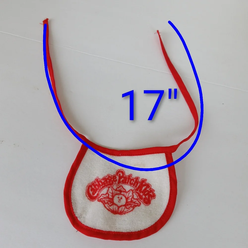 Cabbage Patch Doll Bib Red/White Terry Cloth *Flaw*